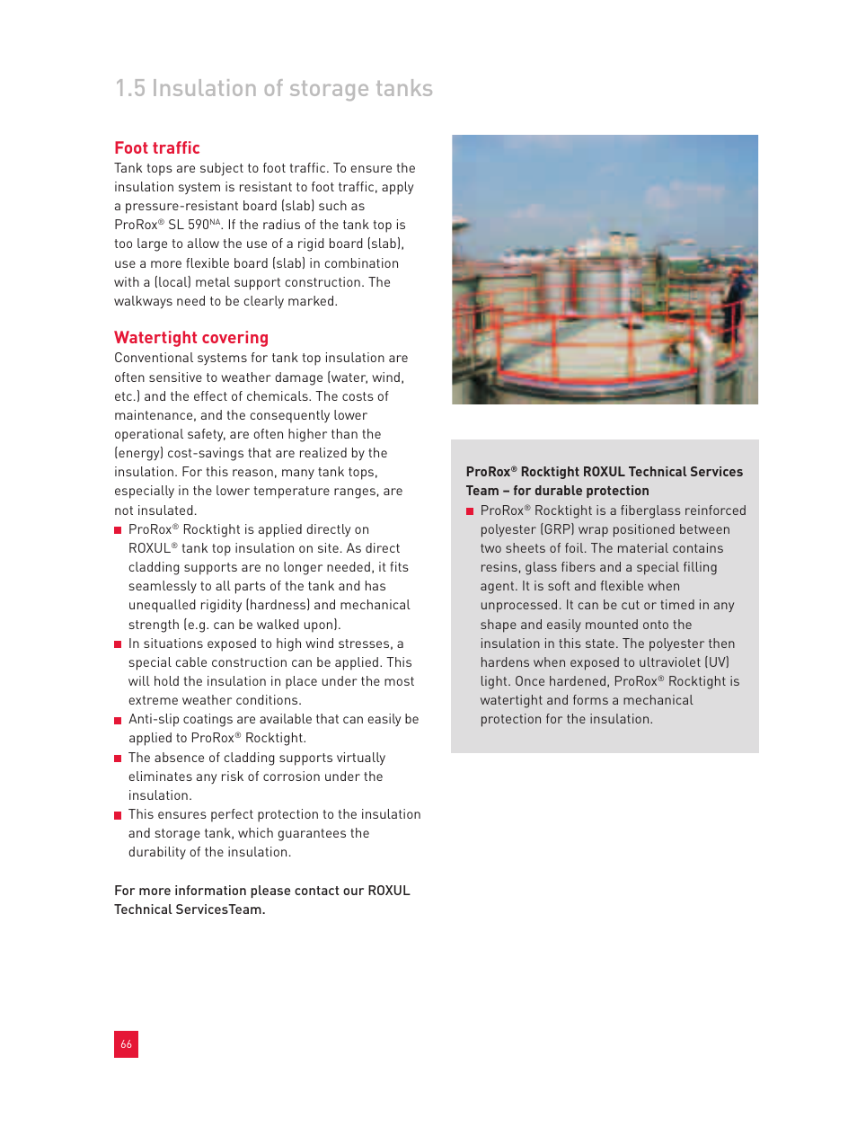 5 insulation of storage tanks, Foot traffic, Watertight covering | Roxul Industrial Insulation Process User Manual | Page 69 / 191