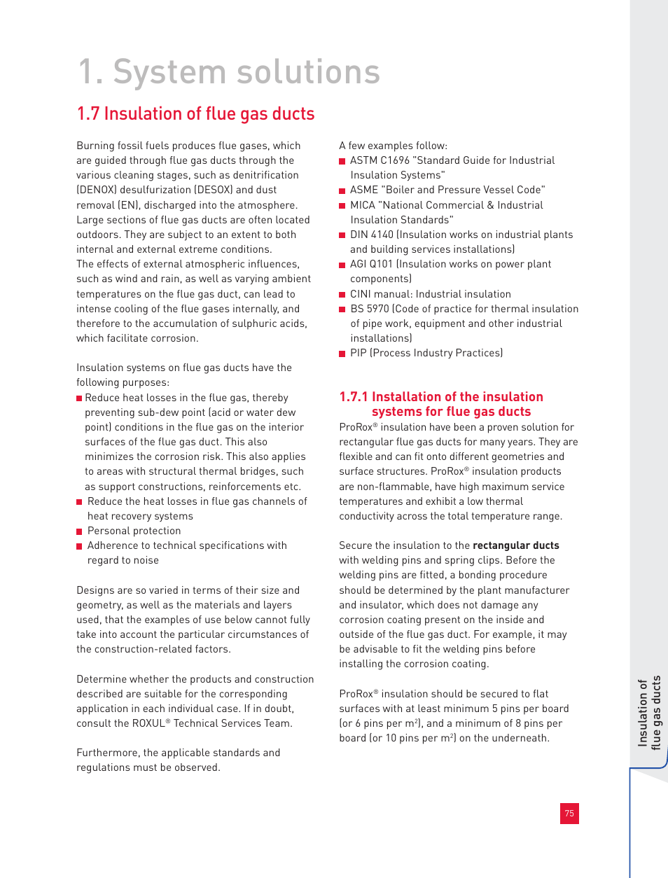 System solutions, 7 insulation of flue gas ducts | Roxul Industrial Insulation Process User Manual | Page 78 / 191