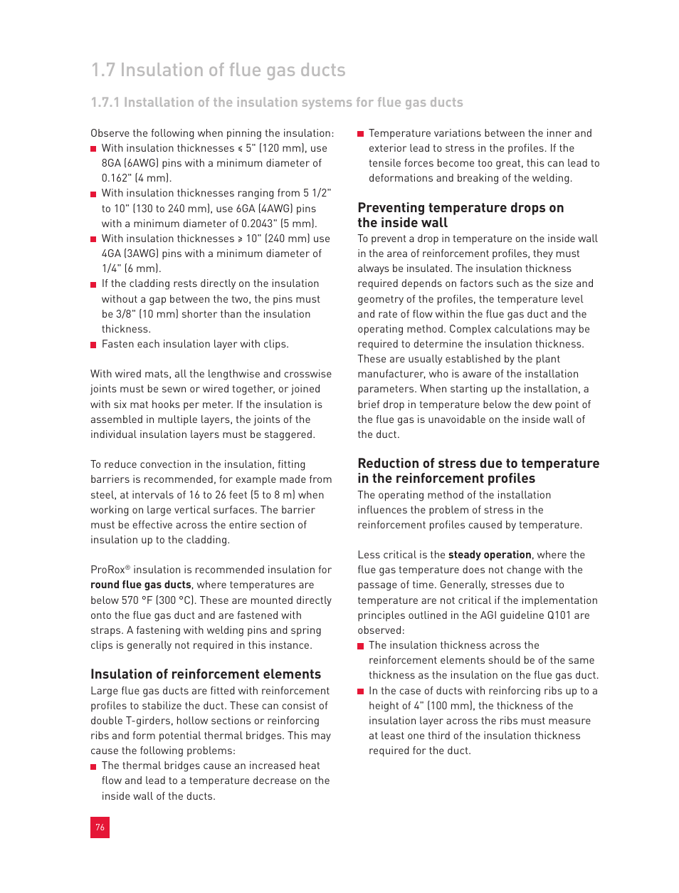 7 insulation of flue gas ducts | Roxul Industrial Insulation Process User Manual | Page 79 / 191