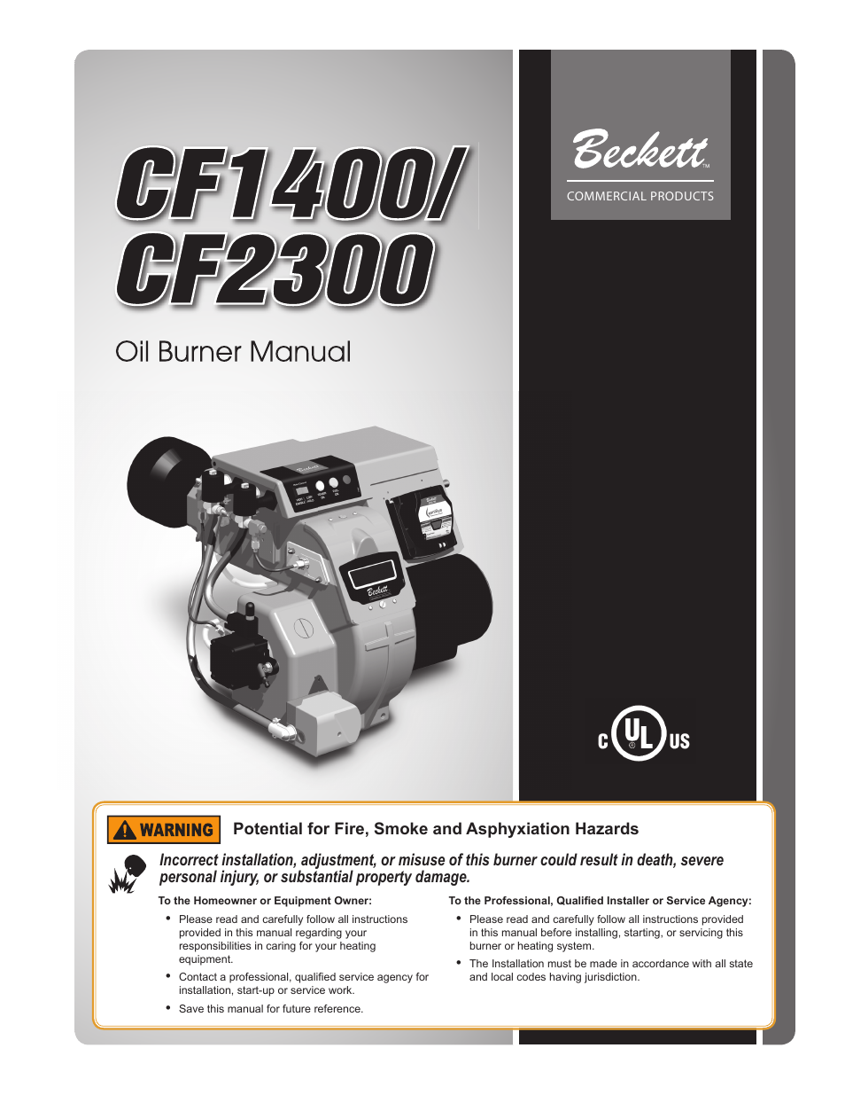 Beckett CULUS CF1400 User Manual | 24 pages