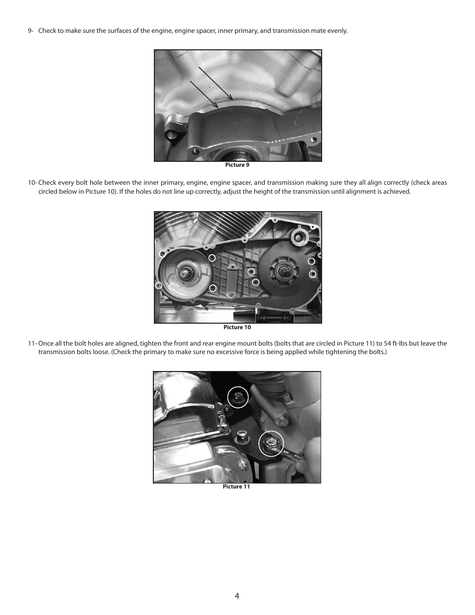 S&S Cycle X-Wedge Rubbermount (XW-R) Transmission Case with Engine and Swing Arm Mount User Manual | Page 4 / 8