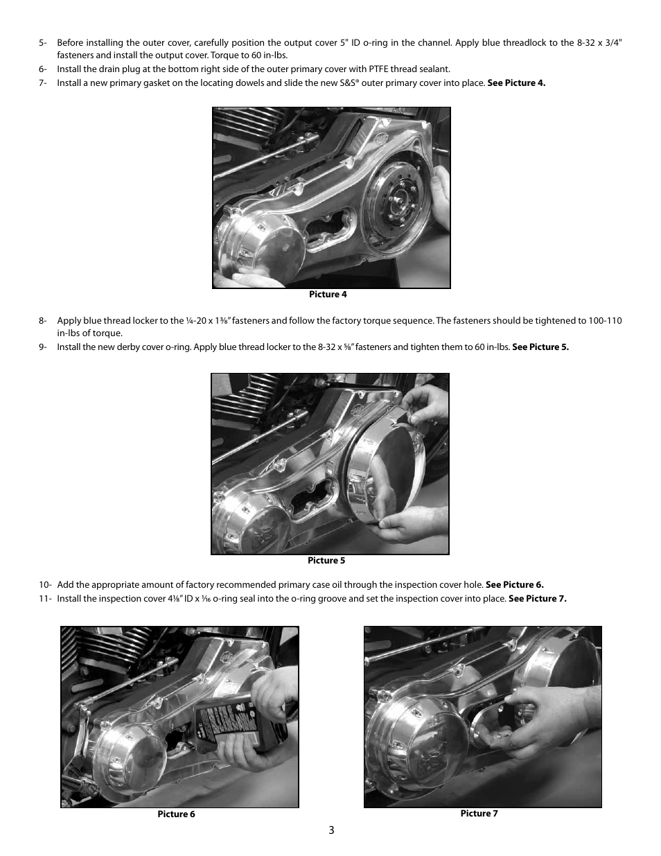 S&S Cycle Billet Primary Cover for 1989-06 Harley-Davidson Softail and 1991-05 Dyna Models with Forward and Mid Controls User Manual | Page 3 / 4