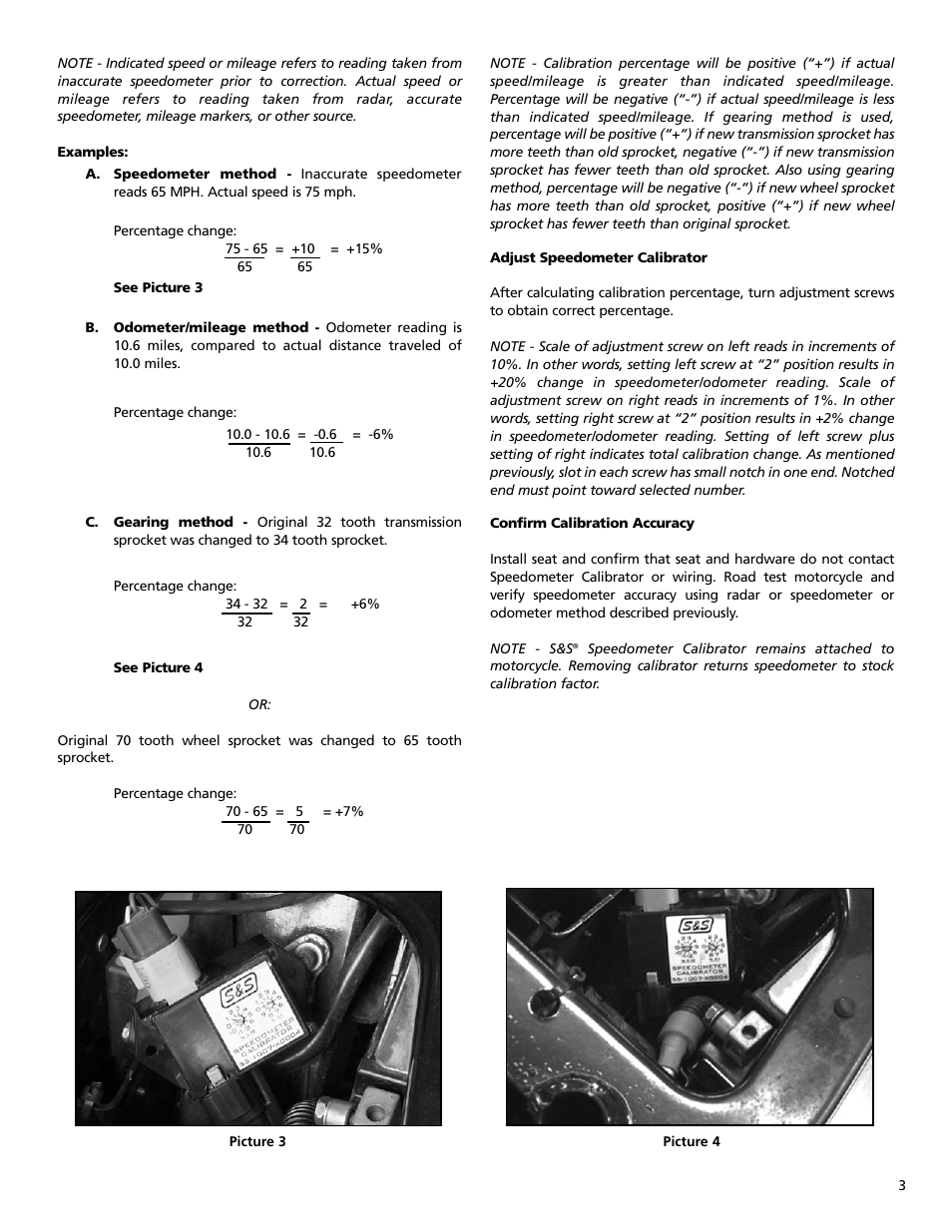 S&S Cycle Speedometer Calibrator (Part 55-1007) User Manual | Page 3 / 4