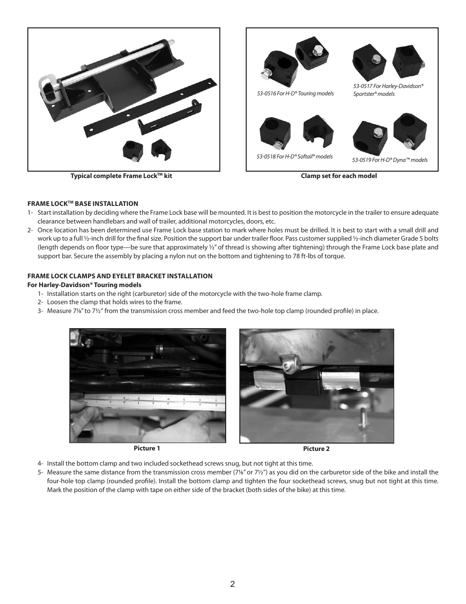 S&S Cycle Frame Lock User Manual | Page 2 / 4