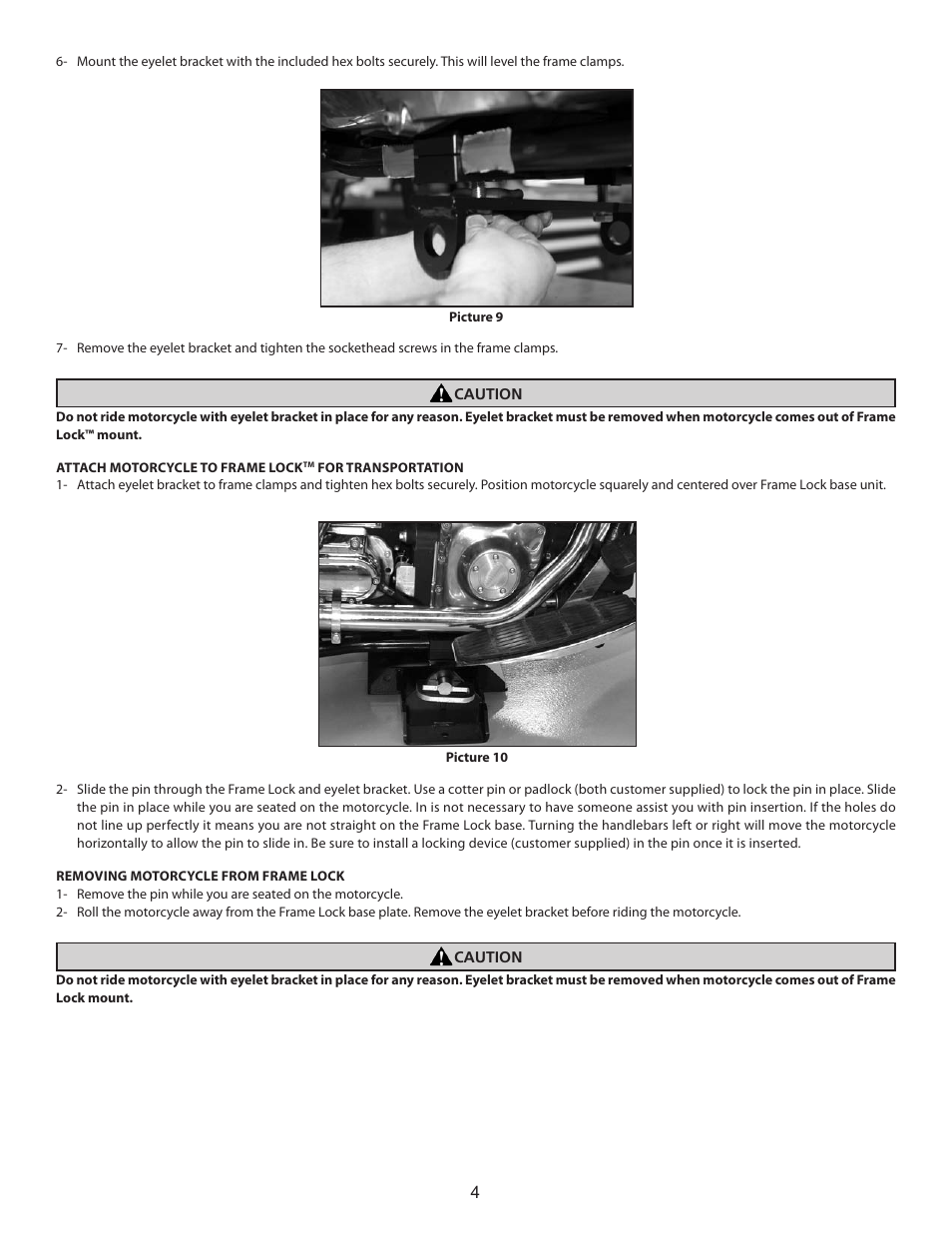 S&S Cycle Frame Lock User Manual | Page 4 / 4