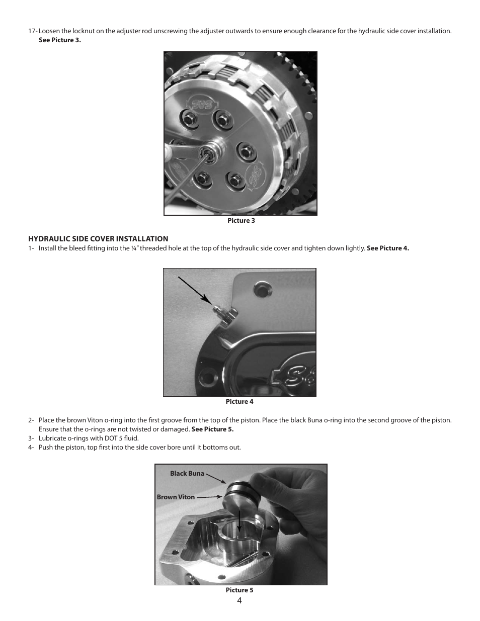 S&S Cycle Hydraulic Side Cover Kit PN 56-4060 User Manual | Page 4 / 8