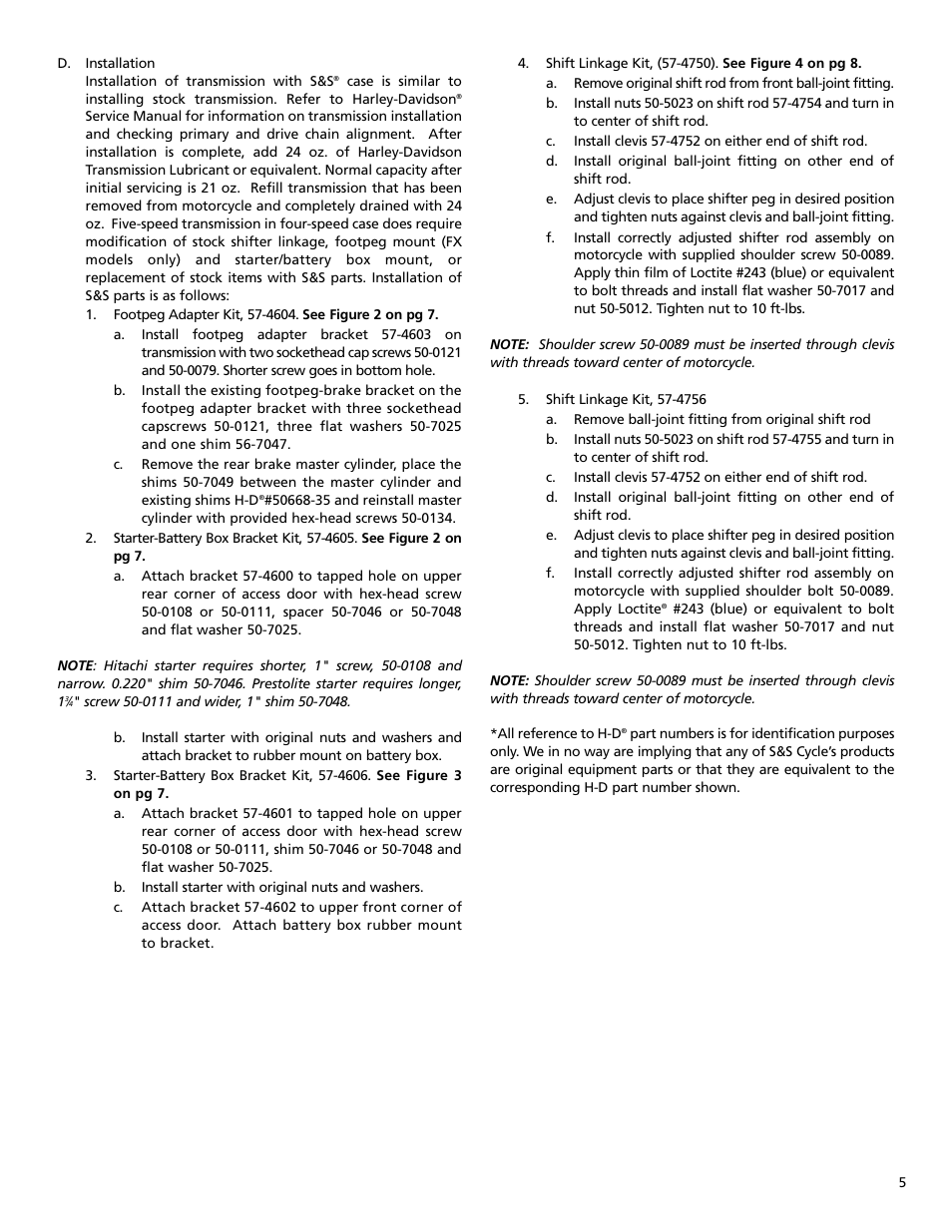 S&S Cycle Transmission Case, 4-to-5 Speed User Manual | Page 5 / 8