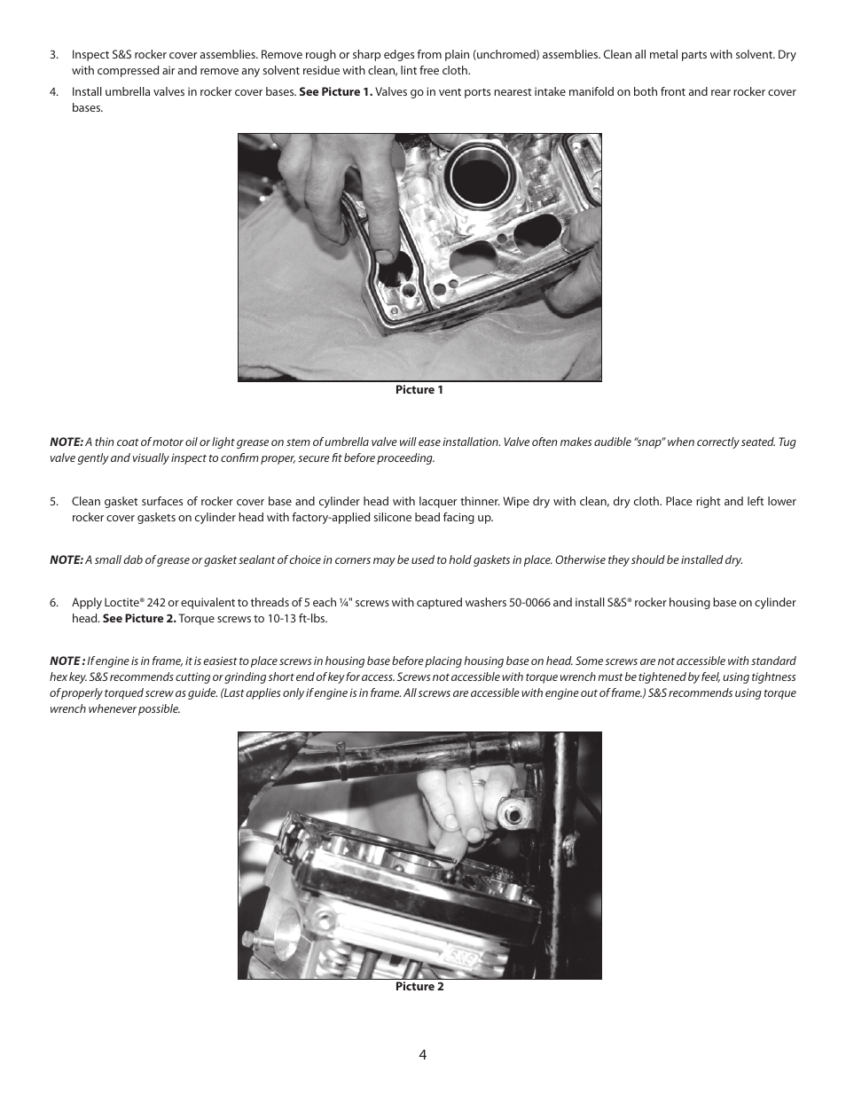 S&S Cycle Billet Rocker Cover Assemblies for Harley-Davidson evolution engines User Manual | Page 4 / 8