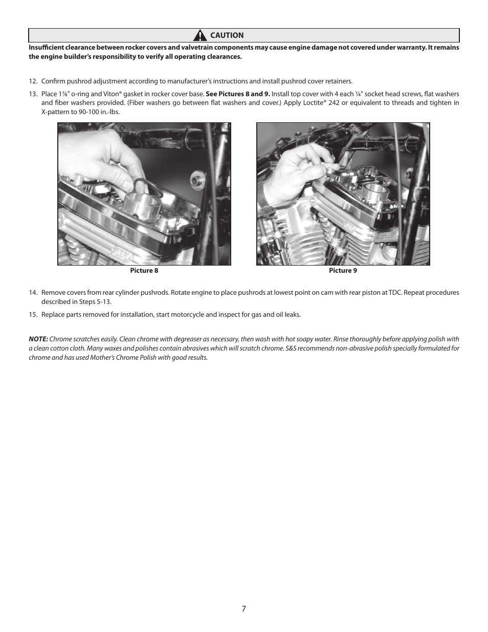 S&S Cycle Billet Rocker Cover Assemblies for Harley-Davidson evolution engines User Manual | Page 7 / 8