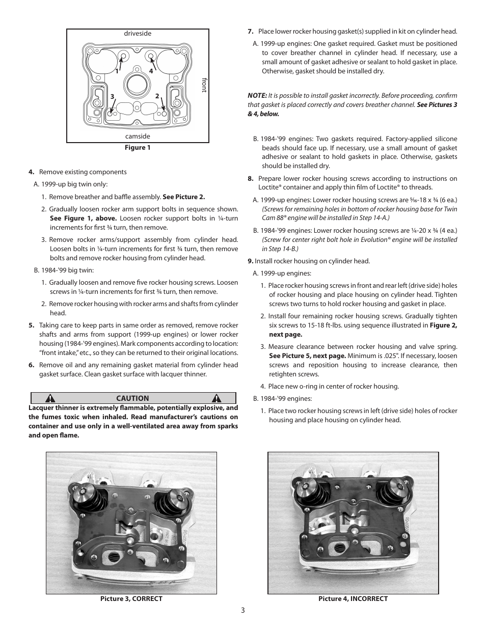 S&S Cycle Die-Cast Rocker Covers for 1984–99 and 1999–14 Harley-Davidson Big Twin Engines and S&S V-Series and T-Series engines User Manual | Page 3 / 7