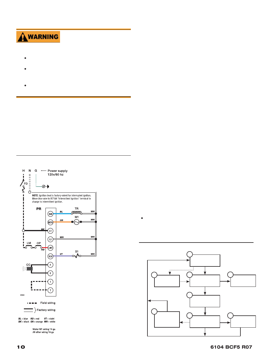 Wire the burner, Sequence of operation, R7184 | Typical | Beckett 800 User Manual | Page 10 / 16
