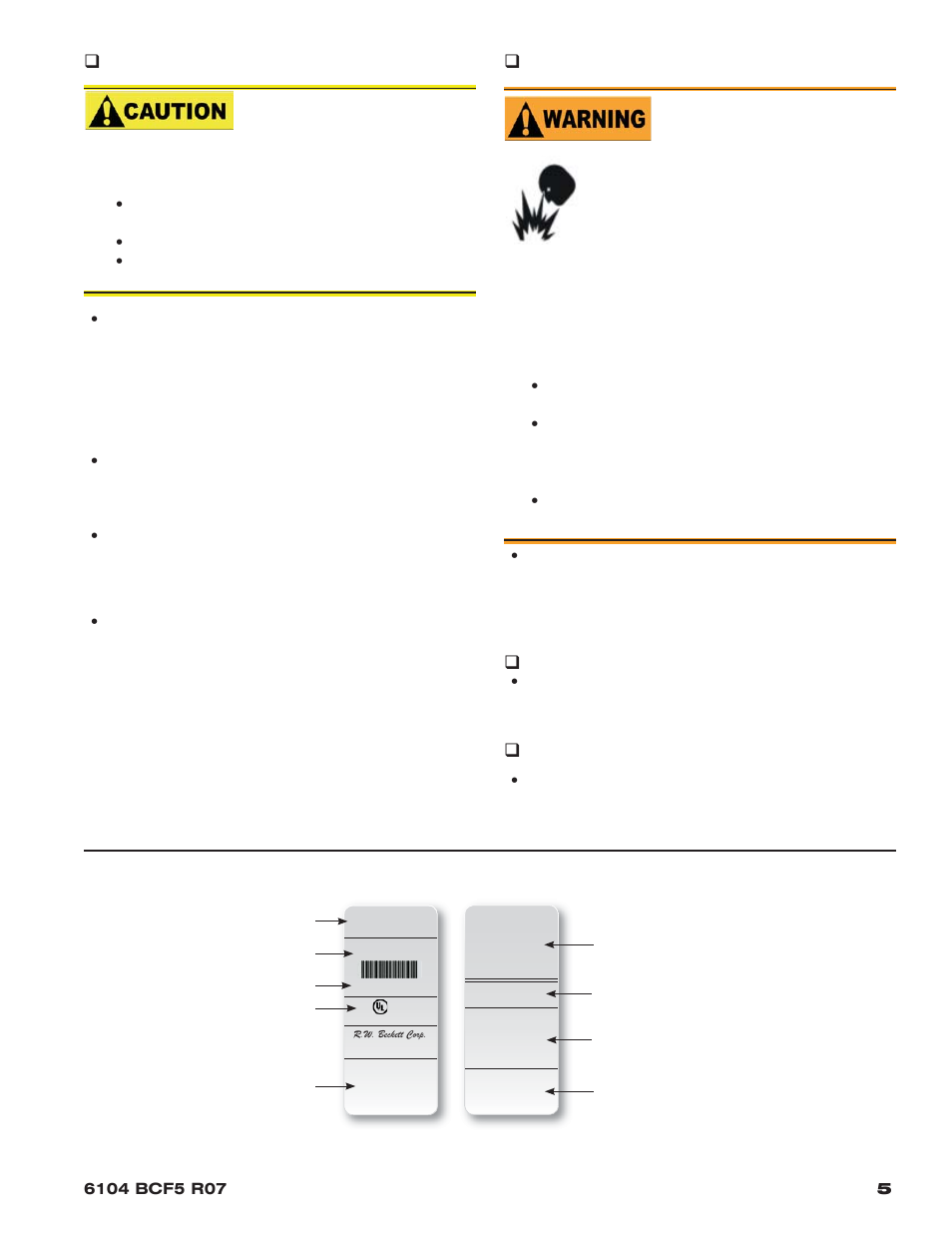 Y y  y, Correct nozzle and flow rate required | Beckett 800 User Manual | Page 5 / 16