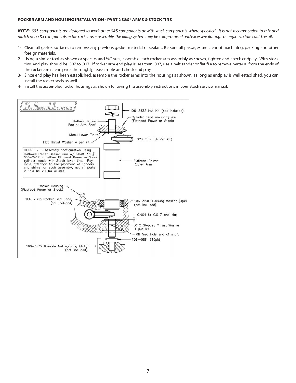 S&S Cycle OHV BT and KN-Series 1936-47 Flathead Power Rocker Arms and Rocker Shafts User Manual | Page 7 / 8