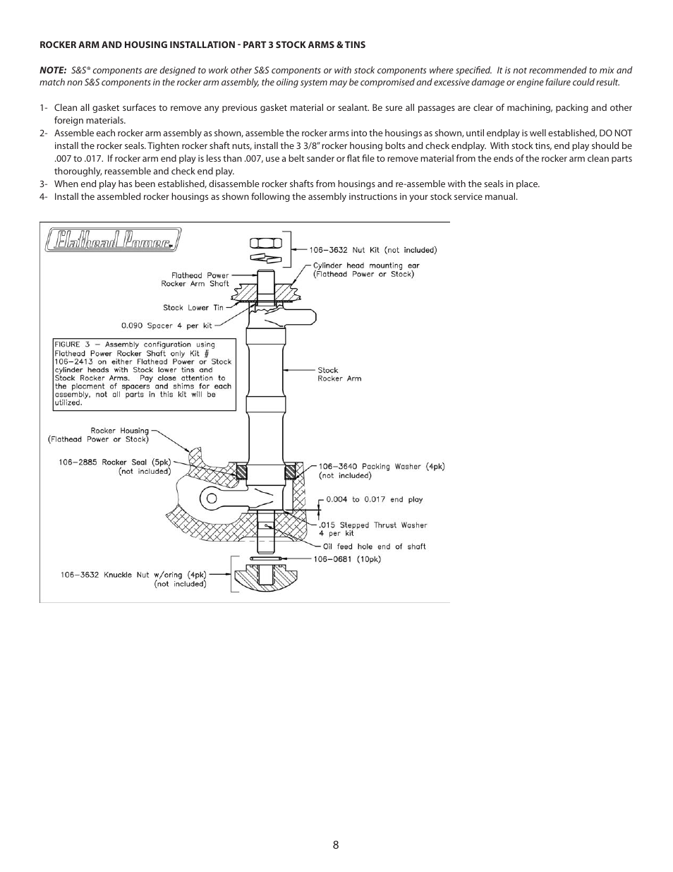 S&S Cycle OHV BT and KN-Series 1936-47 Flathead Power Rocker Arms and Rocker Shafts User Manual | Page 8 / 8