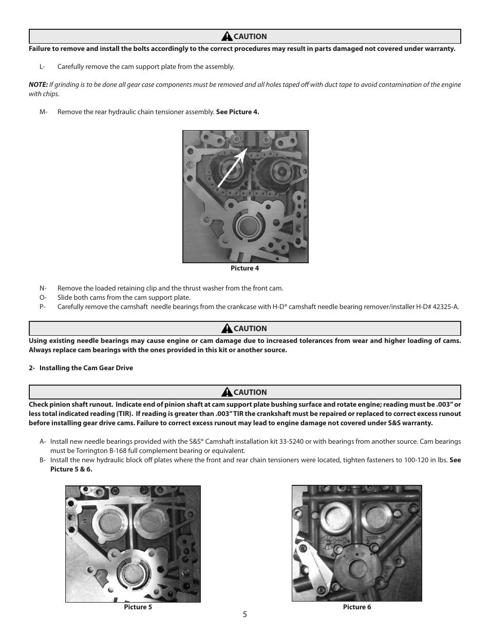 S&S Cycle 2006-Up Gear Drive Cams for Harley-Davidson Twin Cam 88 Engines User Manual | Page 5 / 12