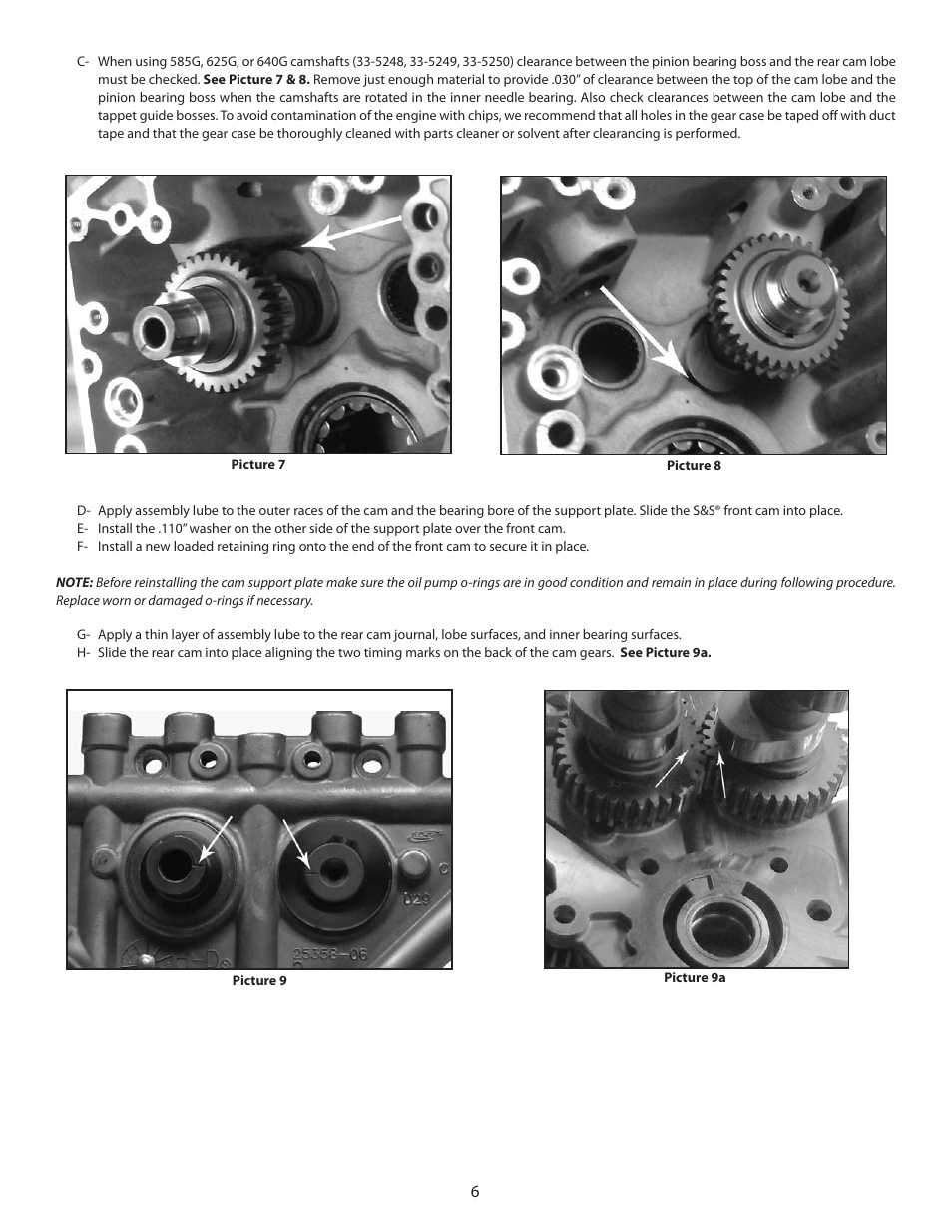S&S Cycle 2006-Up Gear Drive Cams for Harley-Davidson Twin Cam 88 Engines User Manual | Page 6 / 12