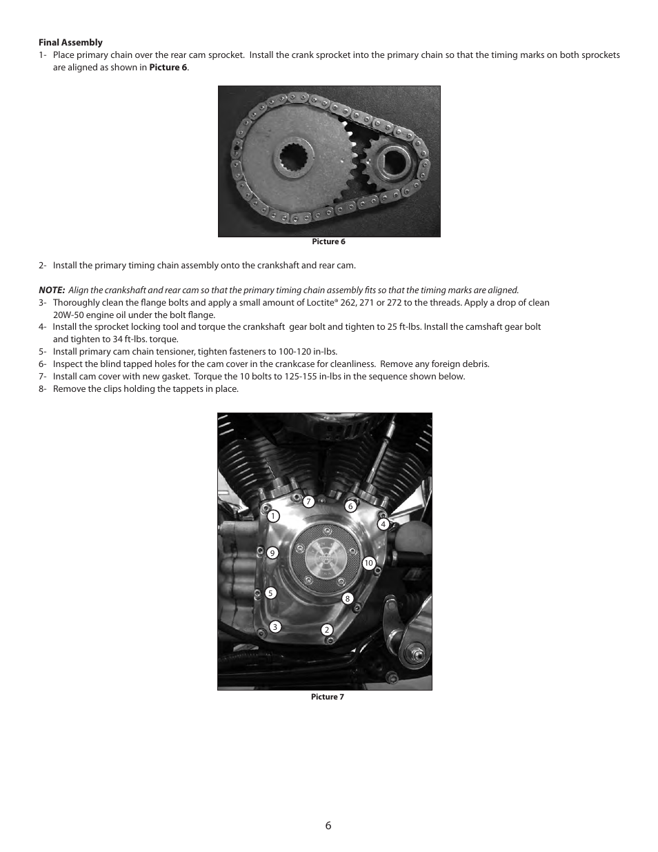 S&S Cycle Chain Drive Camshaft for 2007-Up Big Twin and 2006-Up Harley-Davidson Dyna User Manual | Page 6 / 7