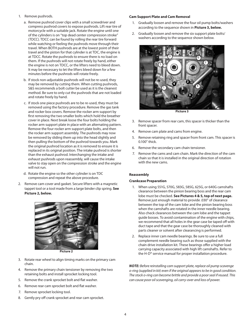 S&S Cycle Standard and Easy Start Chain Drive Camshafts for 2006 Harley-Davidson Dyna models and all 2007-up Big Twins User Manual | Page 4 / 8