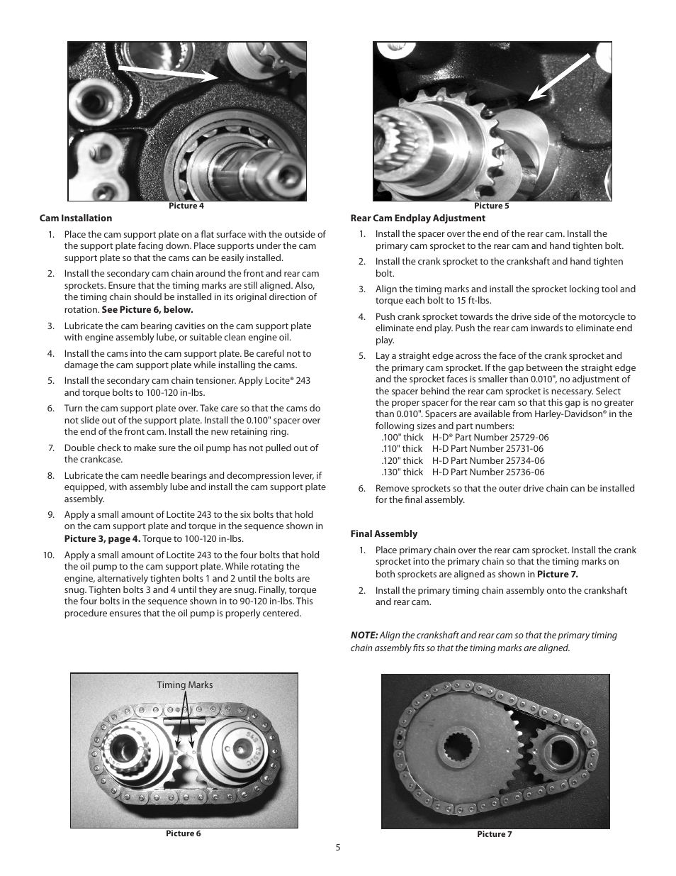 S&S Cycle Standard and Easy Start Chain Drive Camshafts for 2006 Harley-Davidson Dyna models and all 2007-up Big Twins User Manual | Page 5 / 8