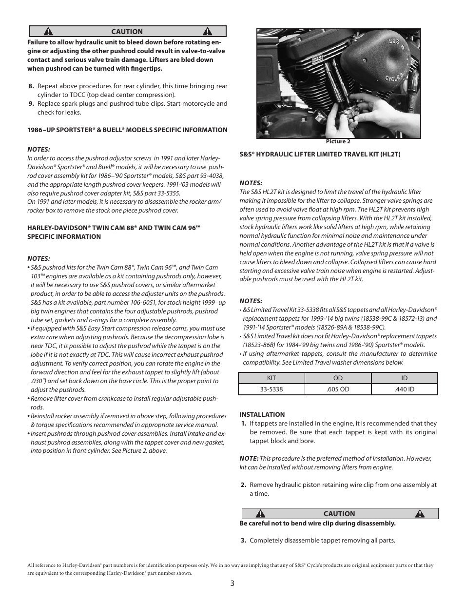 S&S Cycle Adjustable Pushrods User Manual | Page 3 / 4