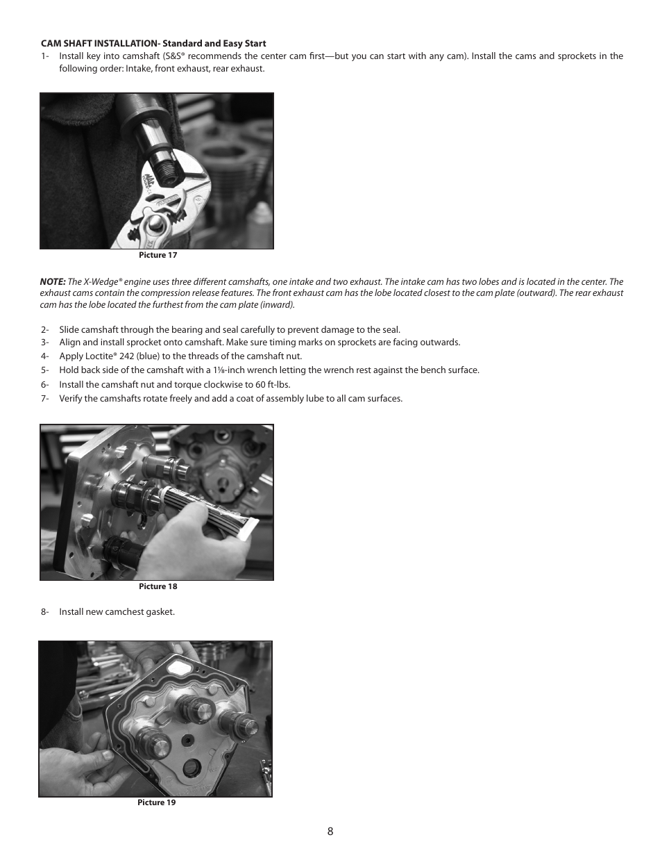 S&S Cycle Easy Start Camshafts for X-Wedge Engines User Manual | Page 8 / 12