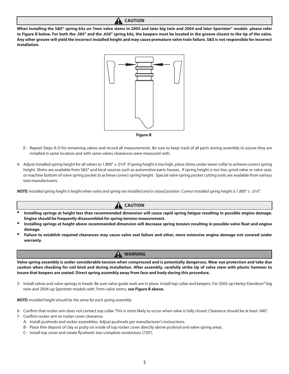 S&S Cycle Dual Valve Spring Kits for 1984–12 Harley-Davidson Big Twin and 1986–12 Sportster Models User Manual | Page 3 / 4