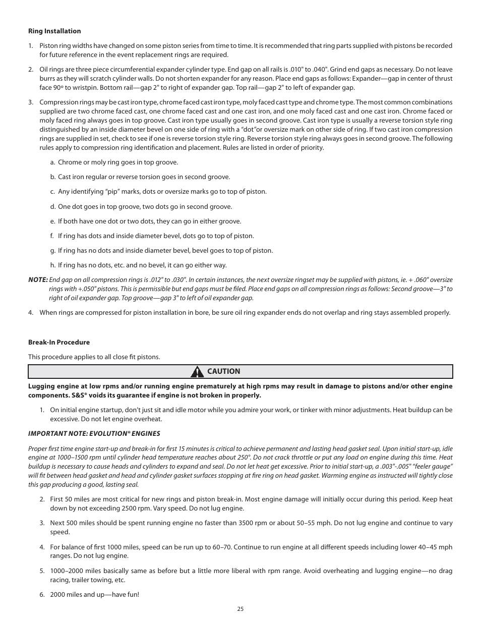 S&S Cycle Sidewinder 3 5/8 Big Bore Cylinders for 1936–1999 Big Twins User Manual | Page 25 / 28