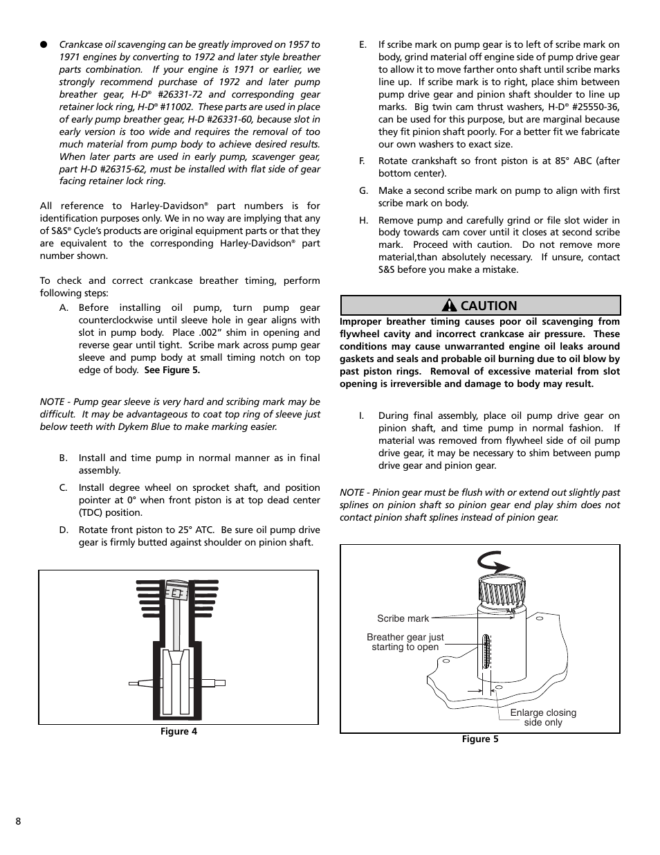 Caution | S&S Cycle Bore Stroker Kit 3 3/16 for Harley-Davidson Sportster Models User Manual | Page 8 / 12