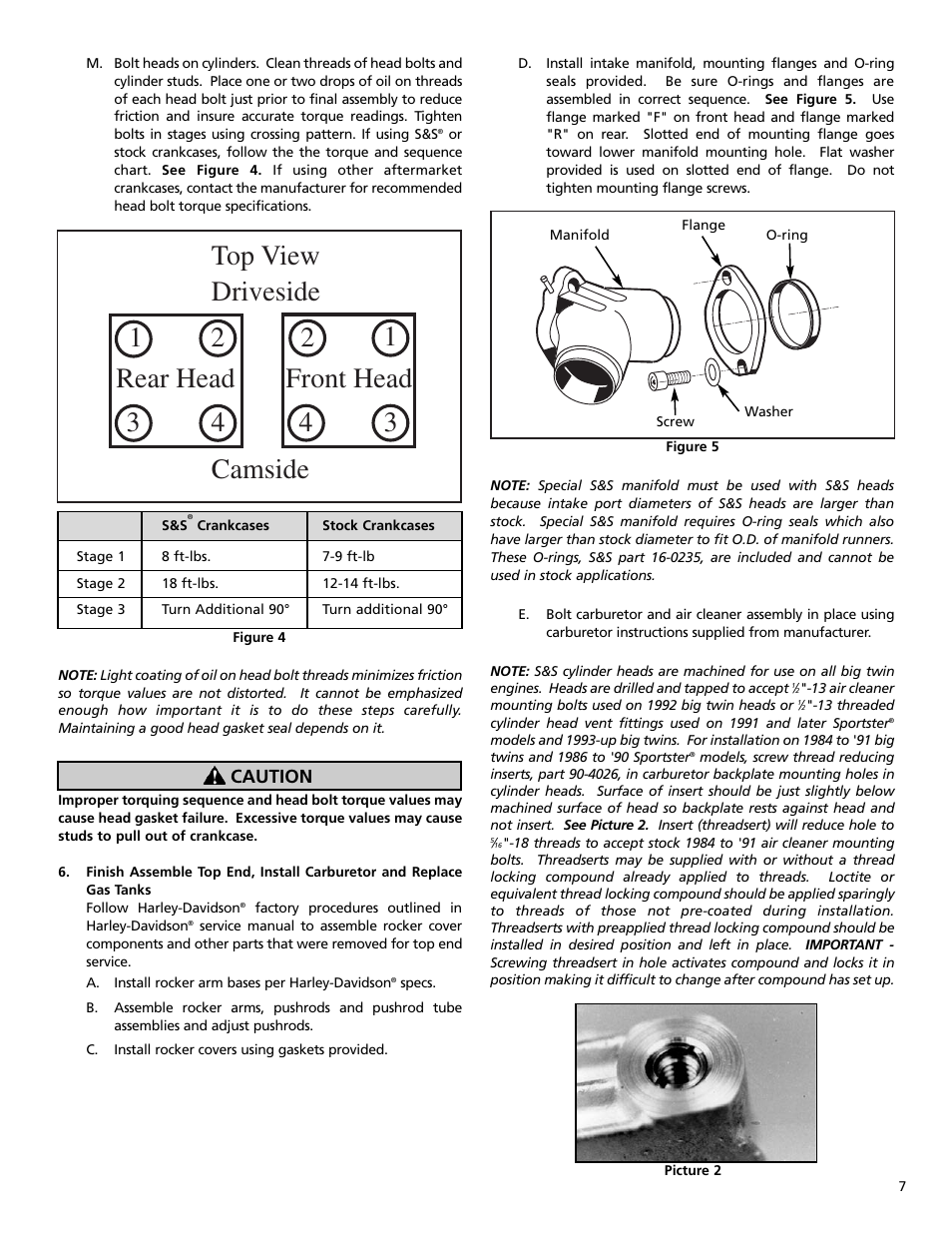 S&S Cycle Replacement Cylinder Heads for 1984-1999 Harley-Davidson Evolution Engines and 1986-2003 Sportster Motorcycles User Manual | Page 7 / 12