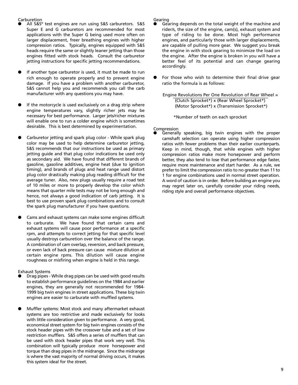 S&S Cycle Replacement Cylinder Heads for 1984-1999 Harley-Davidson Evolution Engines and 1986-2003 Sportster Motorcycles User Manual | Page 9 / 12