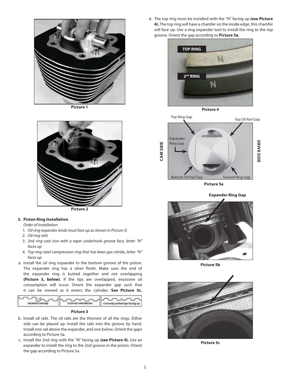 S&S Cycle Piston and Big Bore Kits 98 and 107 for 1999-06 and 2007-14 Big Twins User Manual | Page 3 / 5