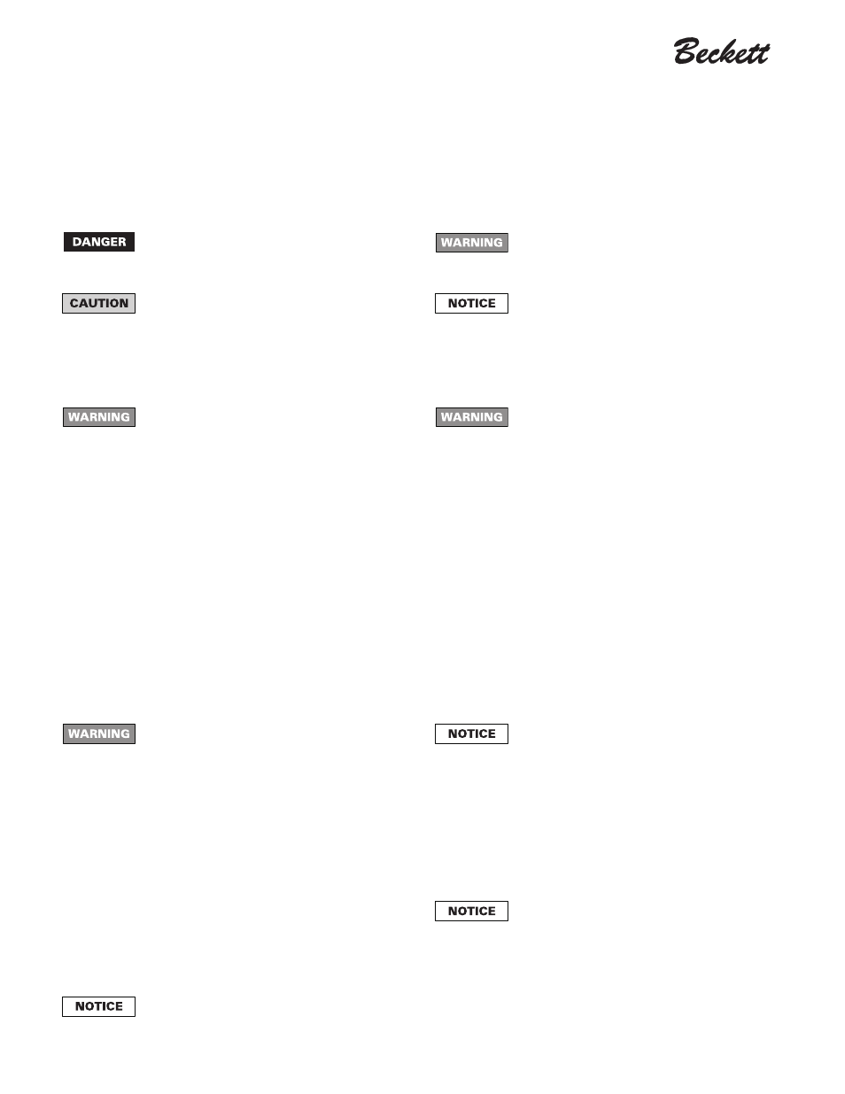 Please . . . read this page first | Beckett CF 2300A User Manual | Page 2 / 16