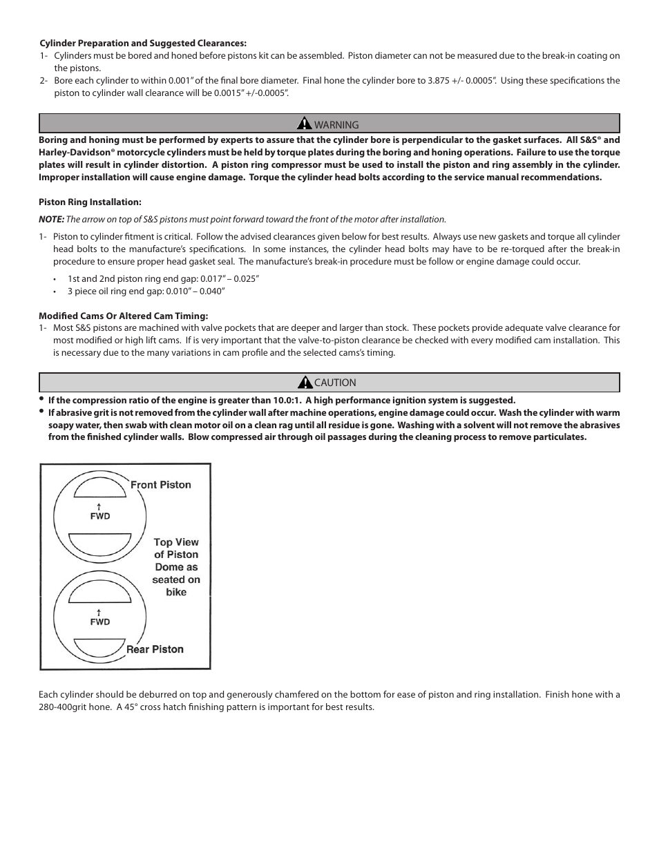 S&S Cycle Pistons 103 User Manual | Page 2 / 2