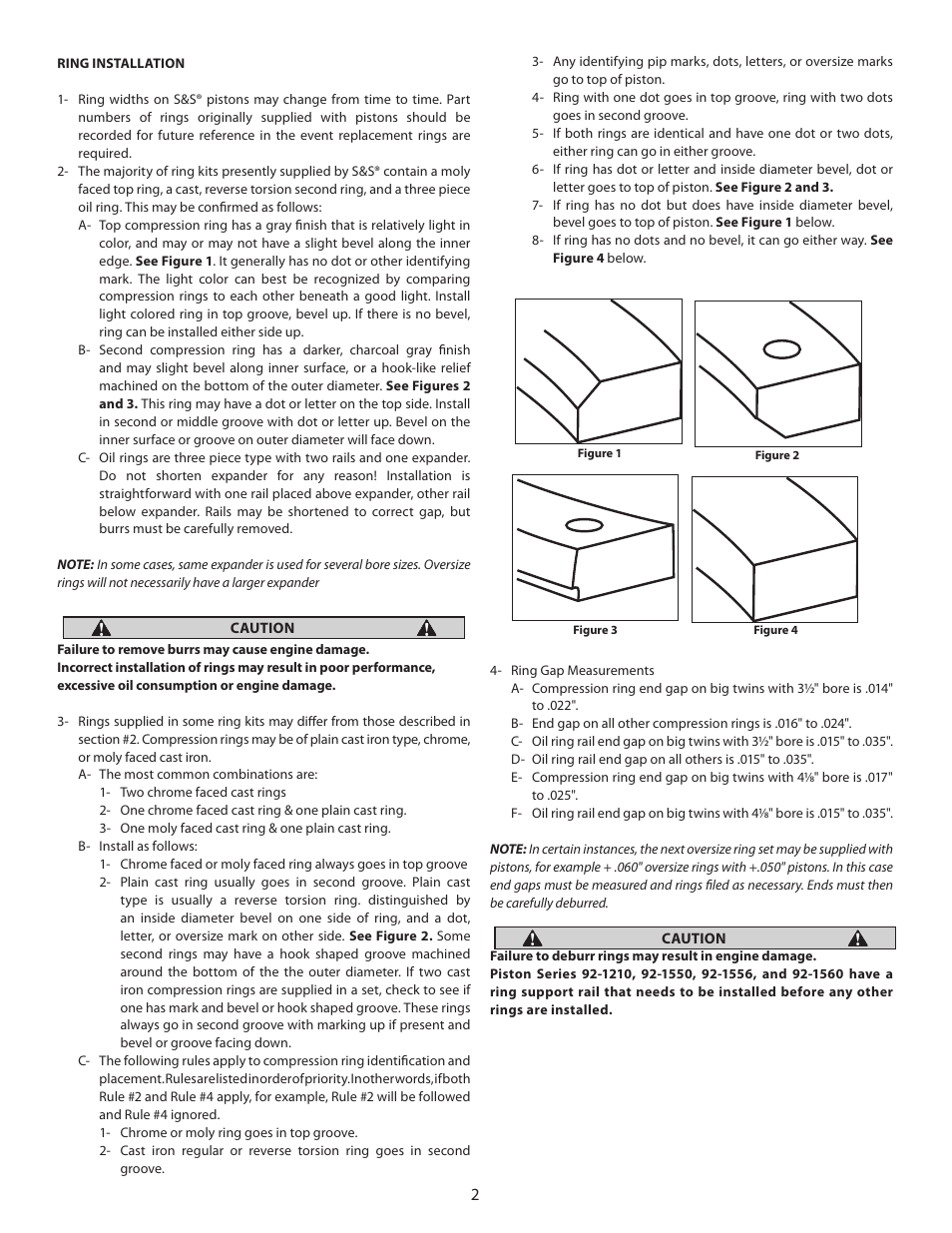 S&S Cycle Piston Rings User Manual | Page 2 / 3