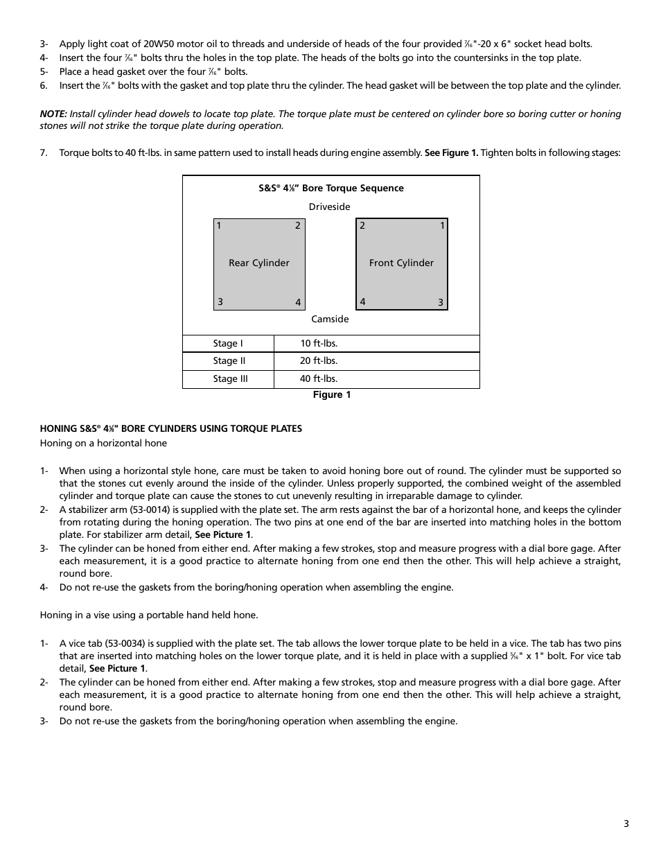 S&S Cycle Torque Plate Kit for 4 1/8 Bore Cylinders User Manual | Page 3 / 4