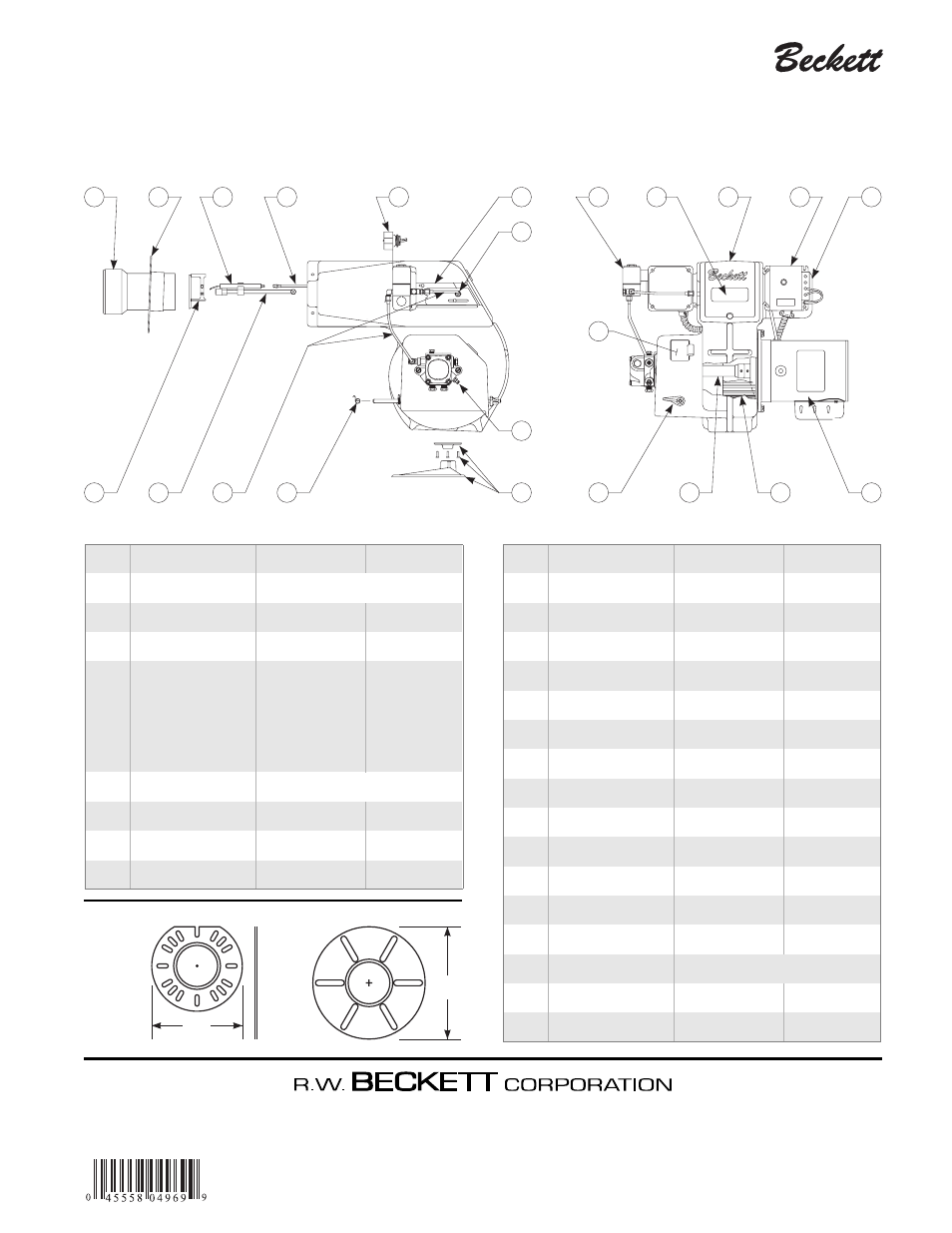 Replacement parts ................... back cover, Replacement parts, Instruction manual – model cf1400 oil burner | Beckett CF 1400 User Manual | Page 16 / 16