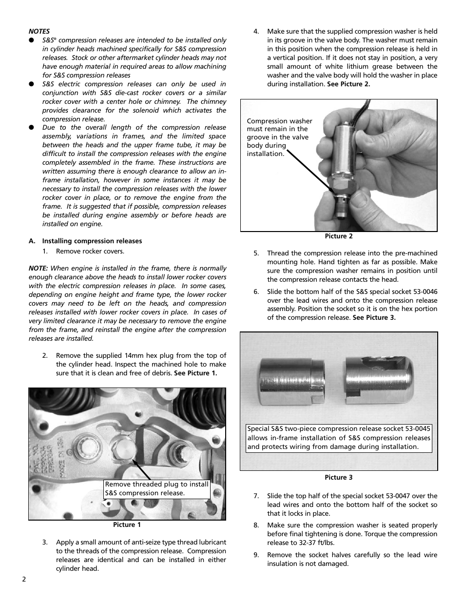 S&S Cycle Electric Compression Release PN 90-4915 User Manual | Page 2 / 4