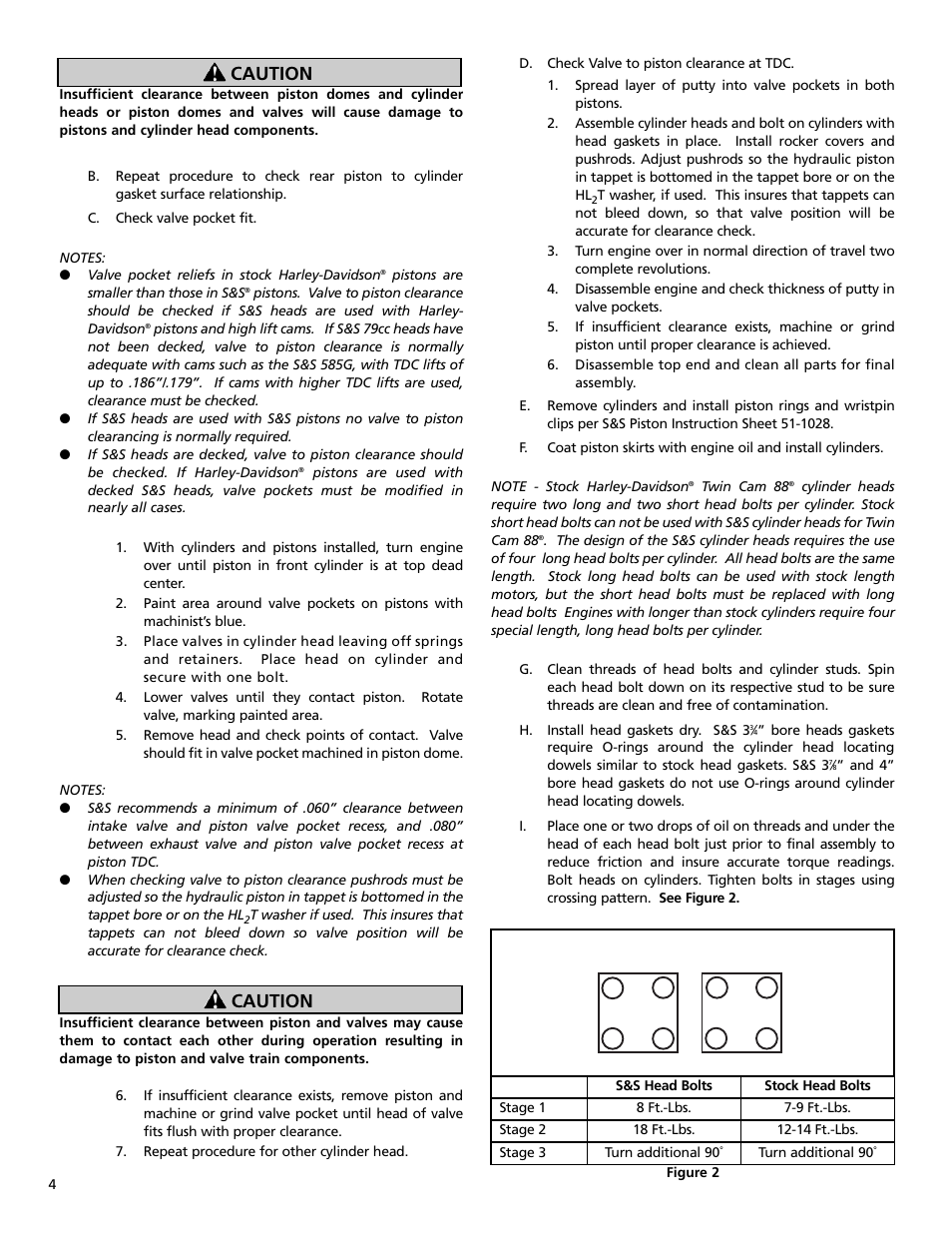 Caution | S&S Cycle Cylinder Heads for Harley-Davidson Twin Cam 88 Engines User Manual | Page 4 / 8