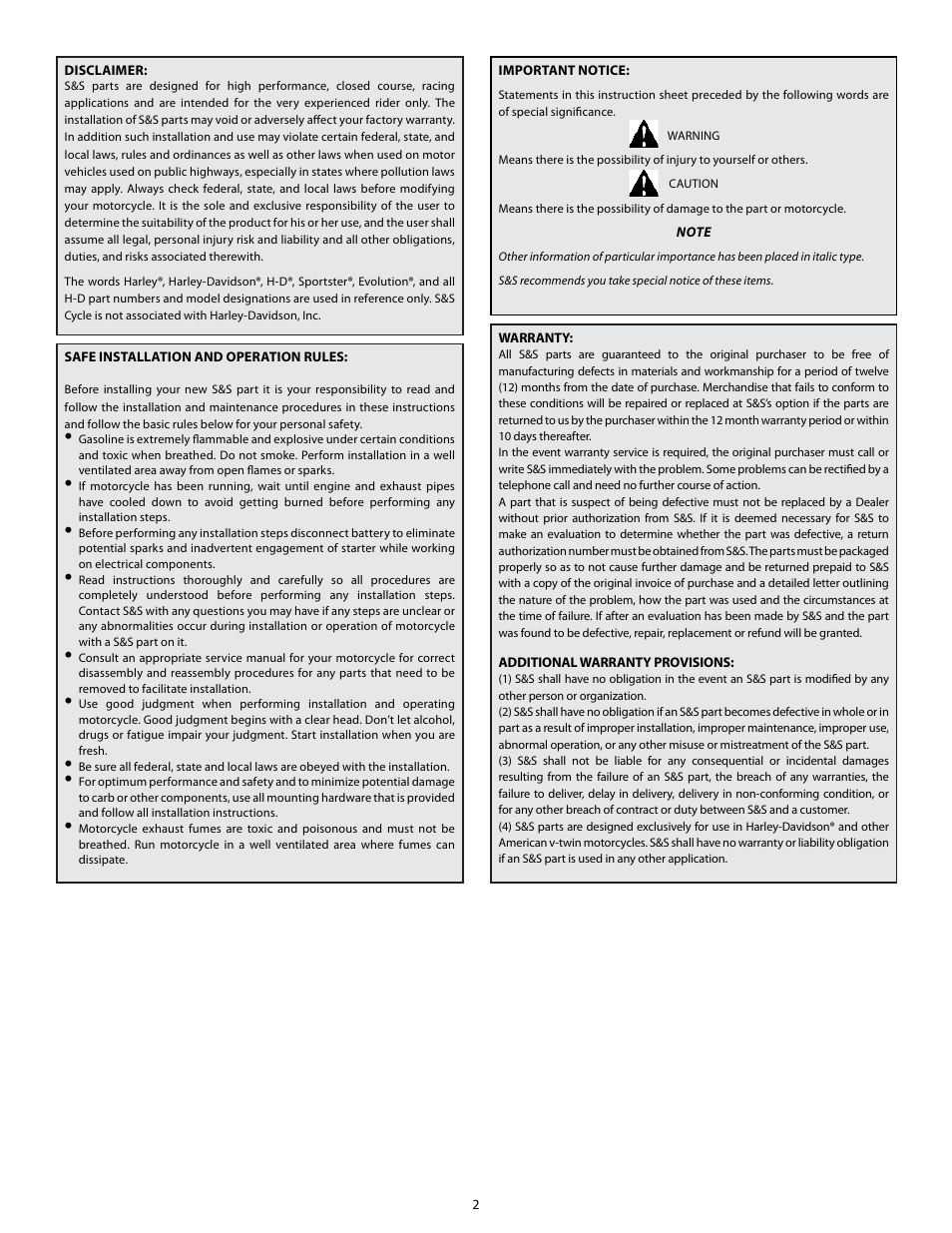 S&S Cycle Super Stock Cylinder Heads for 1966–1984 Shovelhead Models User Manual | Page 2 / 10