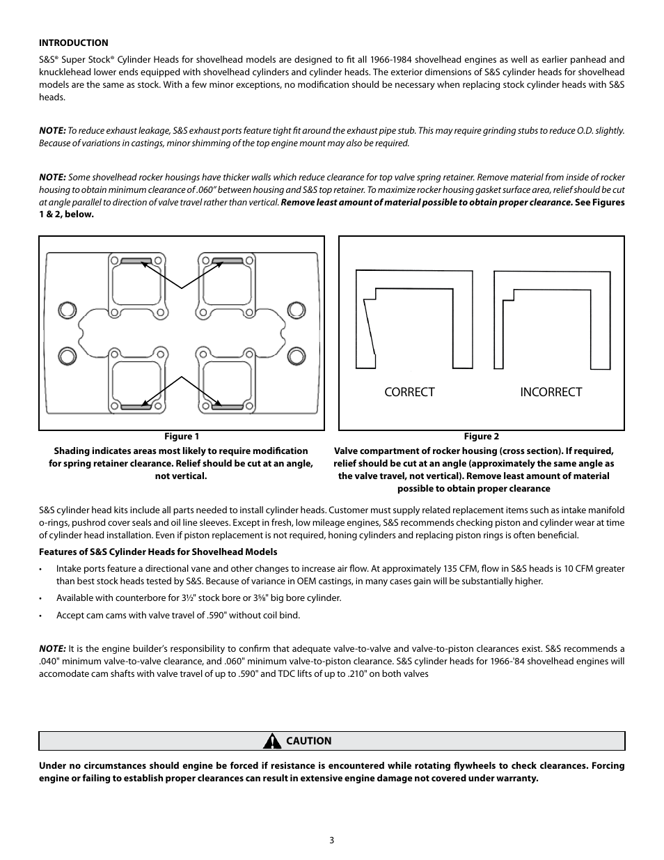 Correct incorrect | S&S Cycle Super Stock Cylinder Heads for 1966–1984 Shovelhead Models User Manual | Page 3 / 10