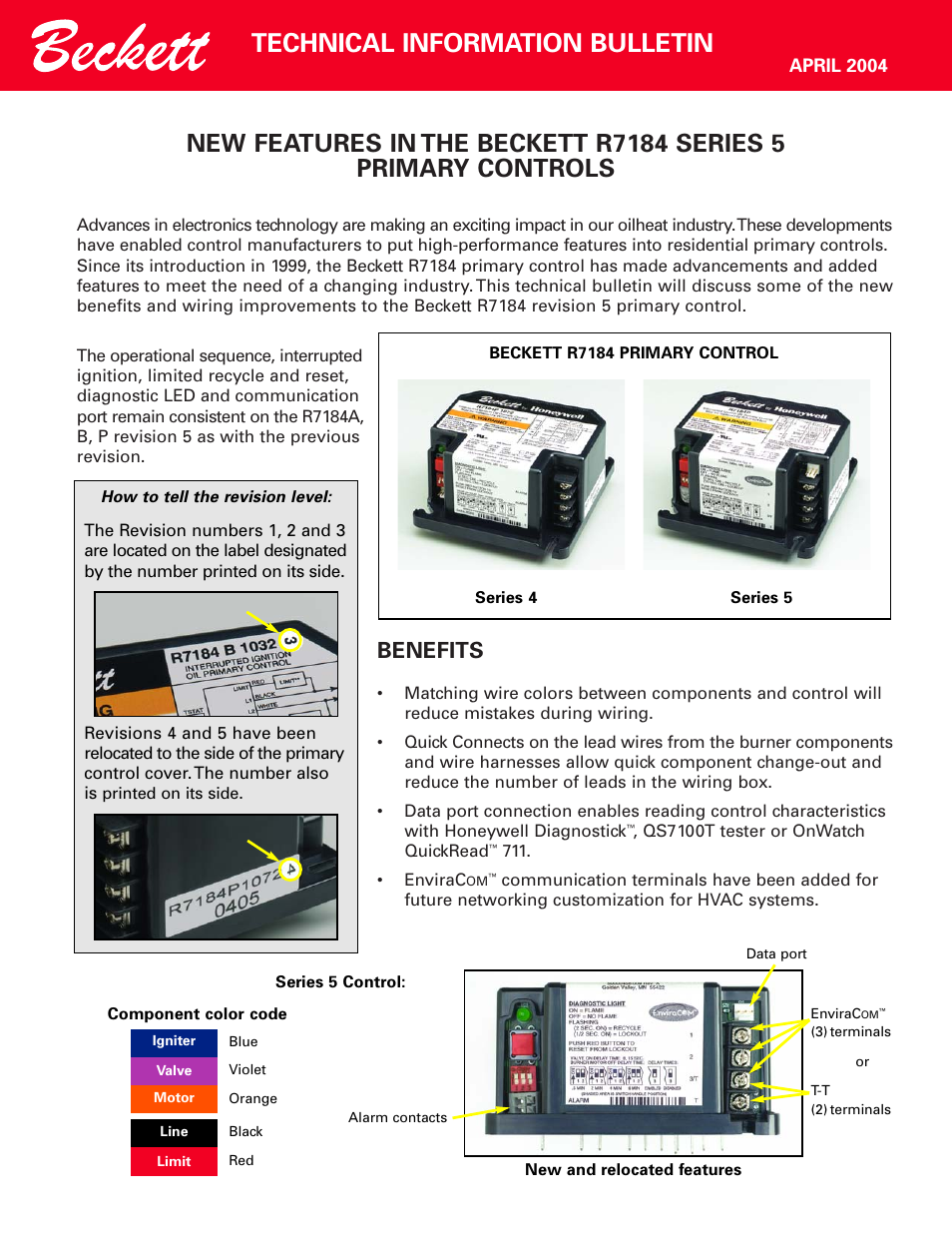 Beckett R7184 User Manual | 2 pages