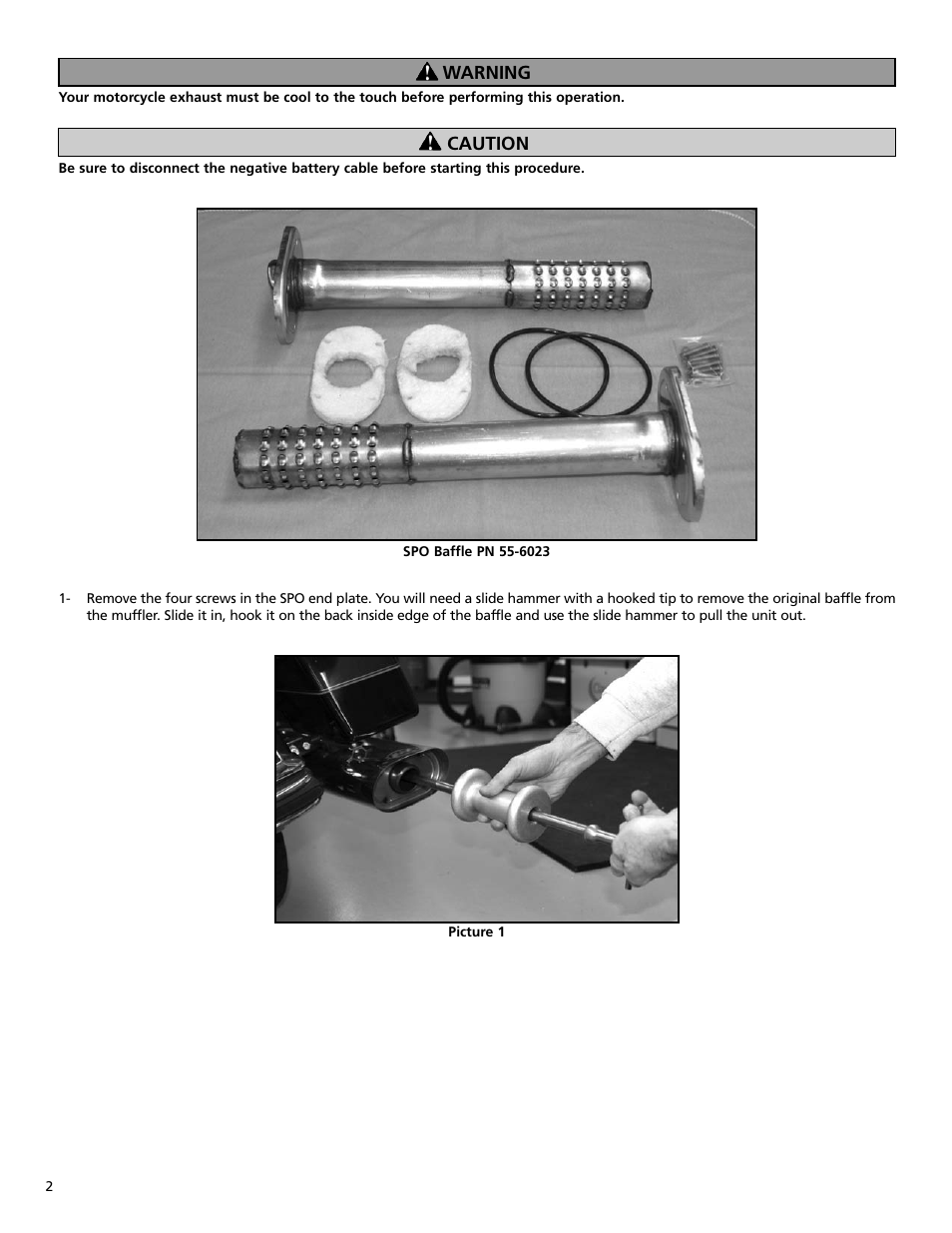 S&S Cycle SPO Quiet Baffle (PN 55-6023) User Manual | Page 2 / 4