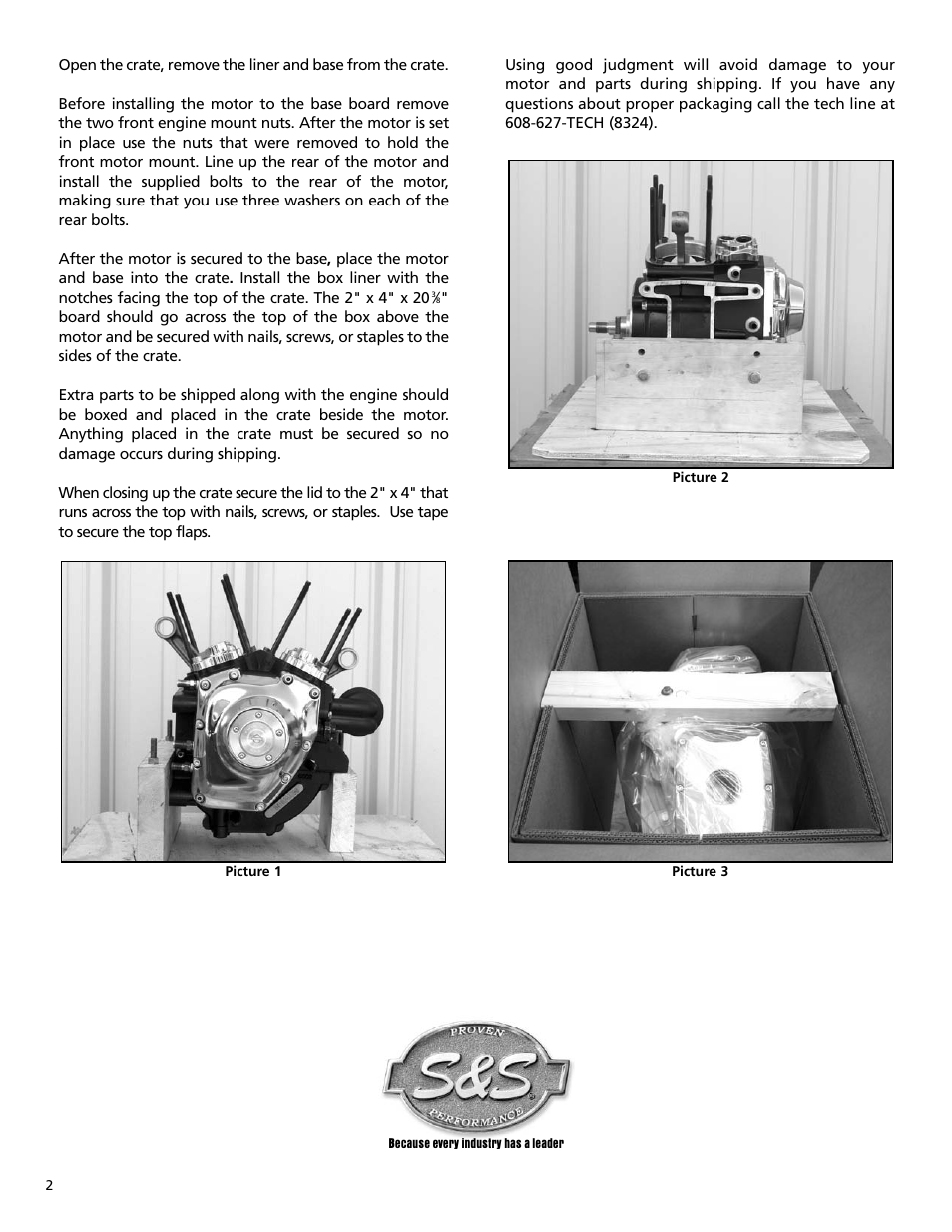 S&S Cycle Packing Harley-Davidson Twin Cam 88 Engine in S&S Shipping Crate 50-9587 User Manual | Page 2 / 2