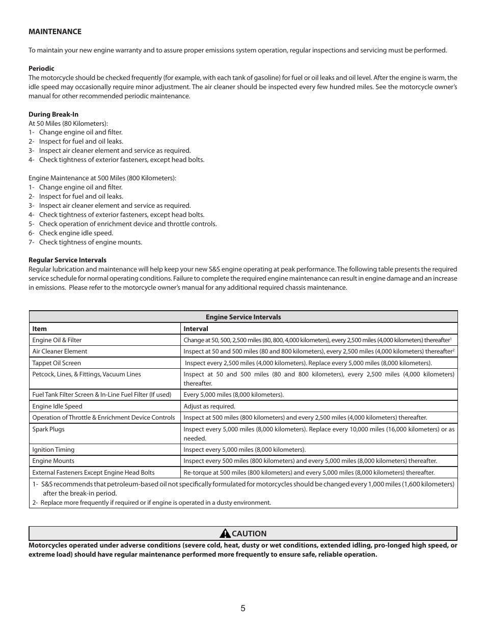 S&S Cycle 49-State EPA Certified Engine User Manual | Page 5 / 8