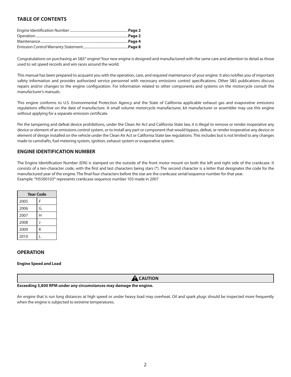 S&S Cycle California X-Wedge Engine User Manual | Page 2 / 8