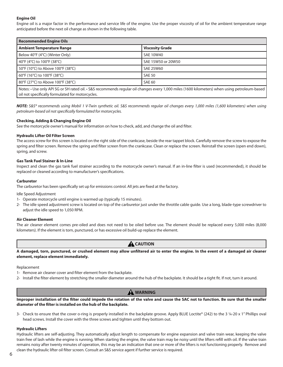 S&S Cycle California V-Series Engine User Manual | Page 6 / 8