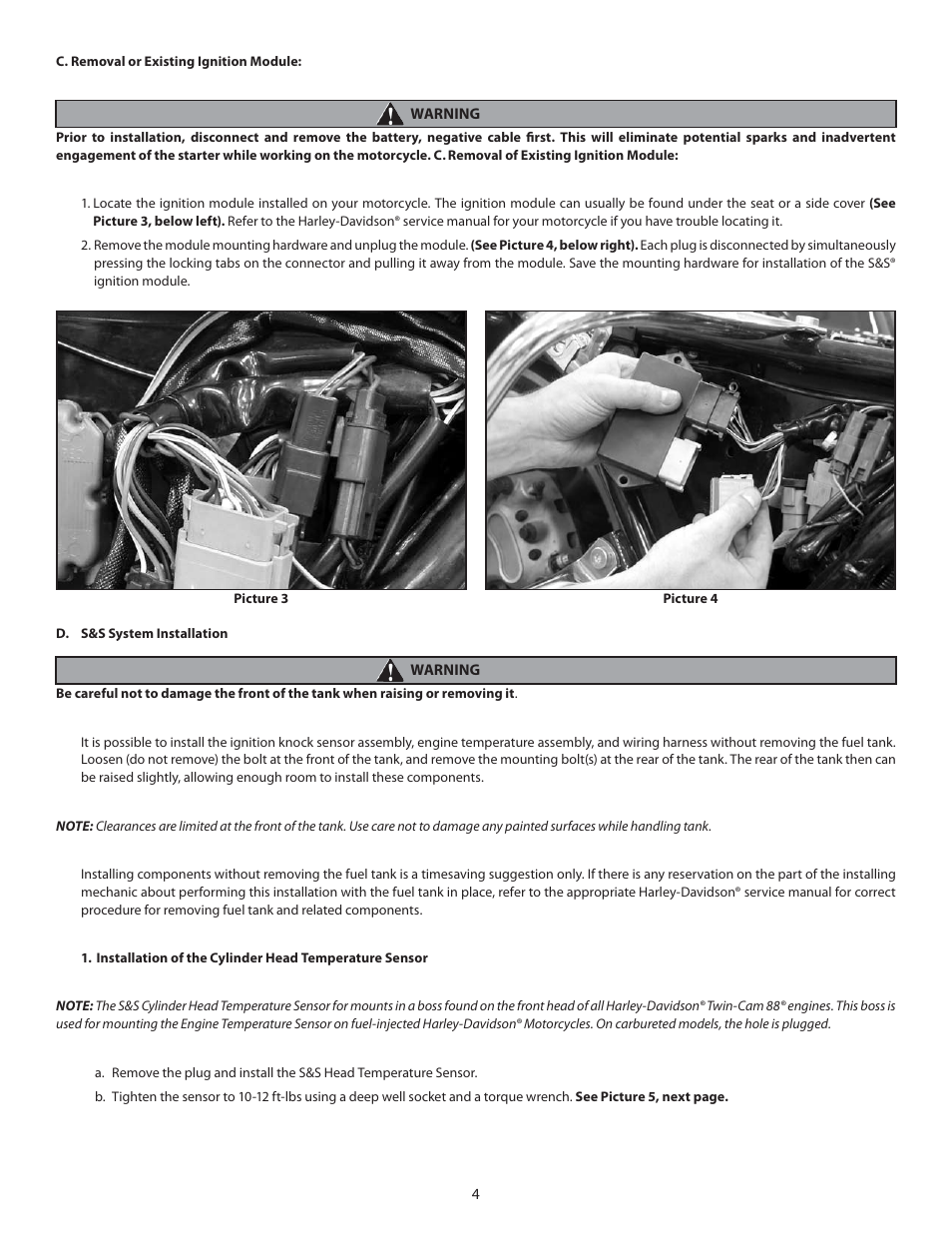 S&S Cycle Ignition System For All 1999–03 Carbureted Harley-Davidson Twin Cam 88 Engines User Manual | Page 4 / 14