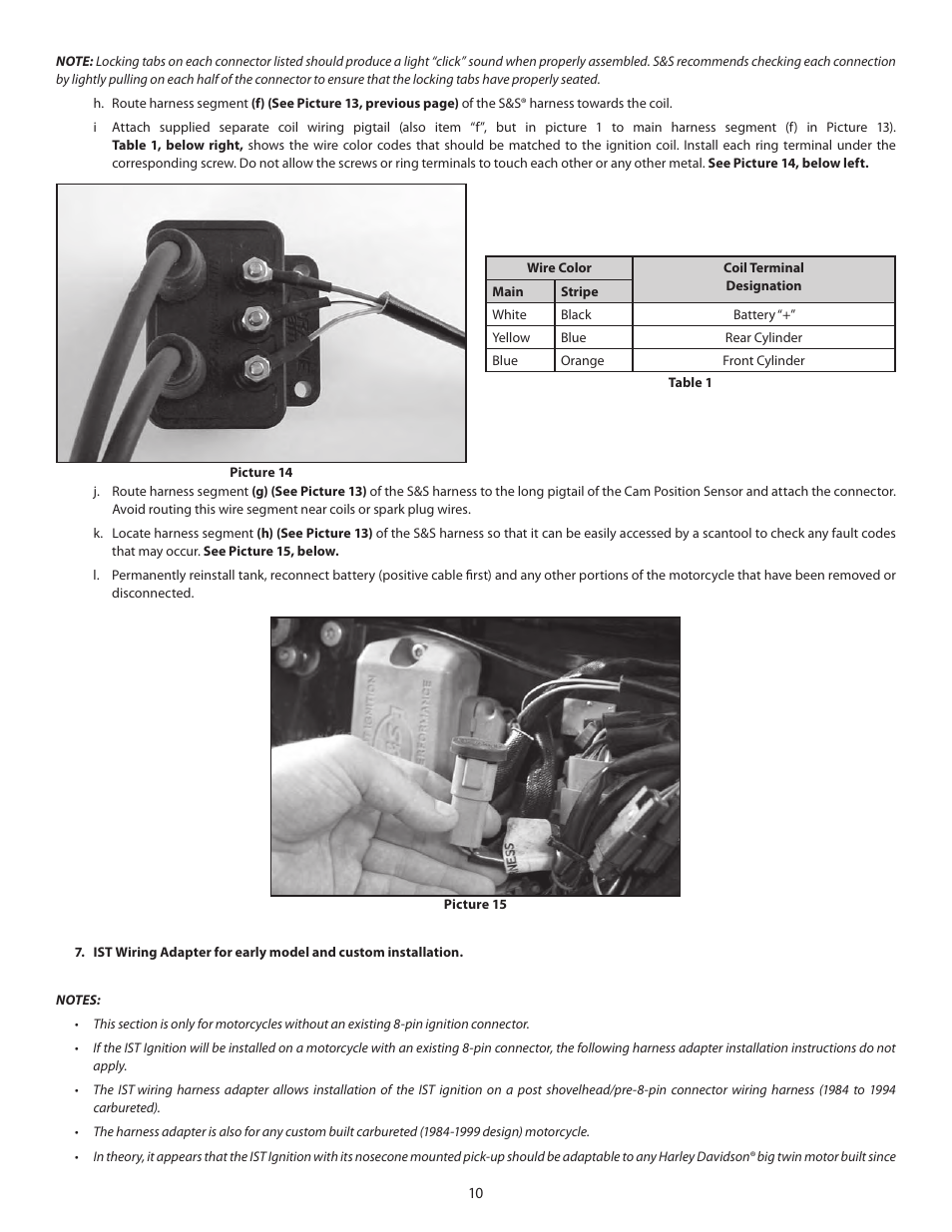 S&S Cycle IST Ignition System for 1984-1999 Big Twin and Custom Applications User Manual | Page 10 / 17