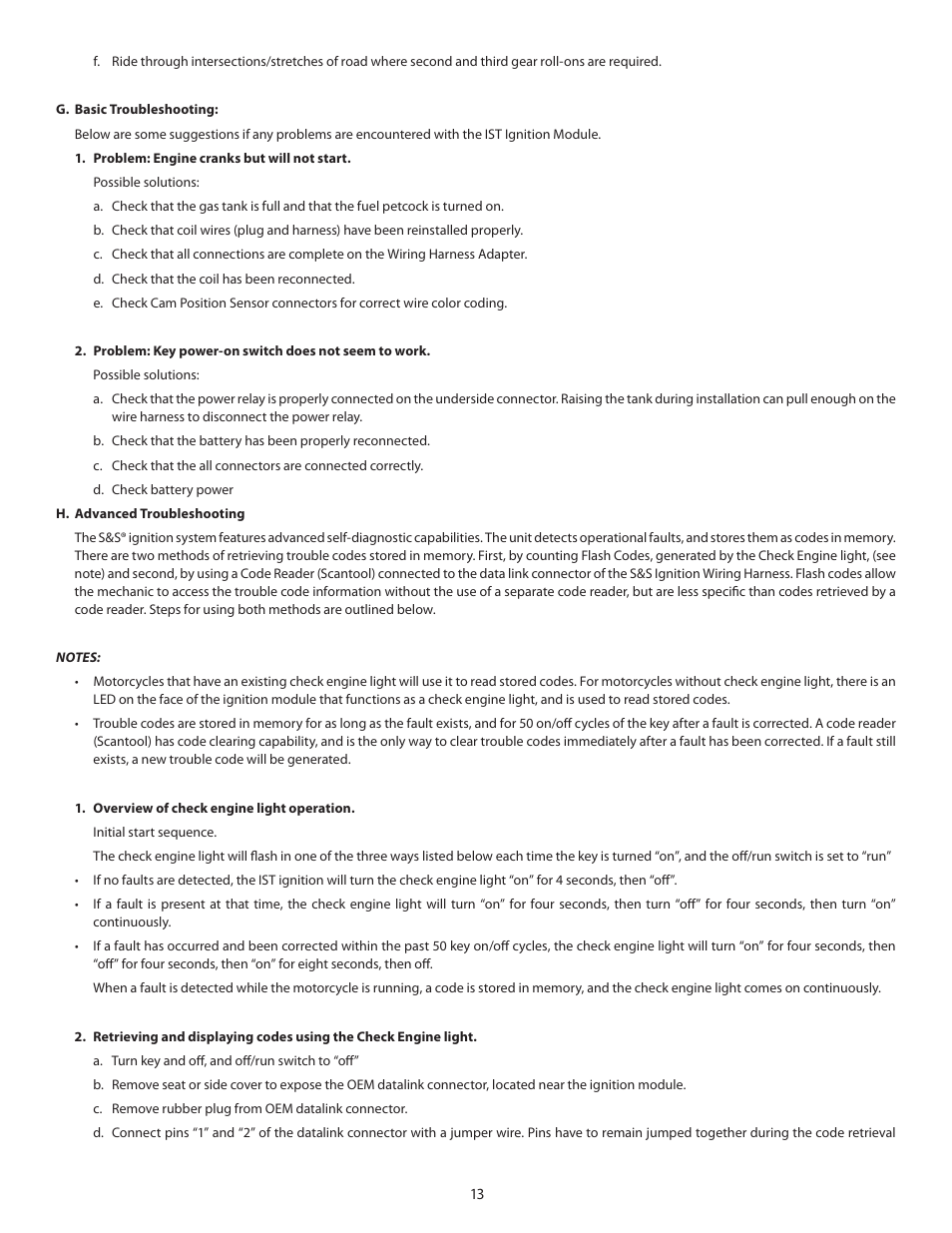 S&S Cycle IST Ignition System for 1984-1999 Big Twin and Custom Applications User Manual | Page 13 / 17