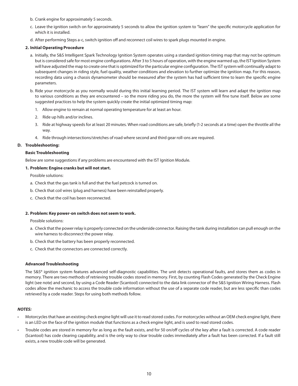 S&S Cycle IST Ignition System for S&S V-Series Engines with Flywheel Machined for Crank Trigger User Manual | Page 10 / 14